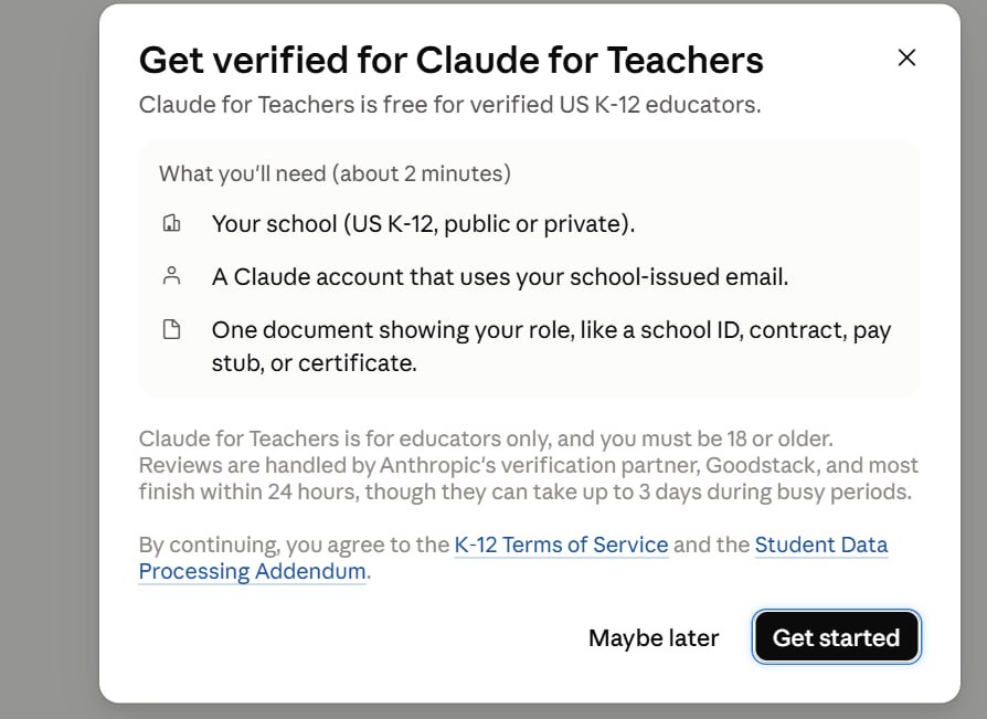 图片[1]-官方福利：Claude 面向美国 K-12 教师免费开放高级版功能！-大海资源库